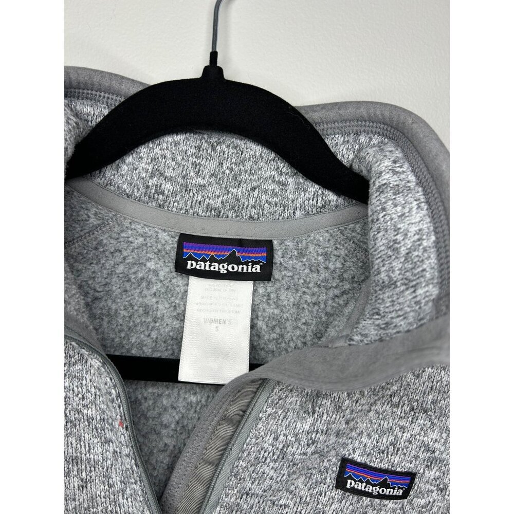 Patagonia better sweater grey fleece pullover 1/4 zip jacket women's small - Picture 2 of 8